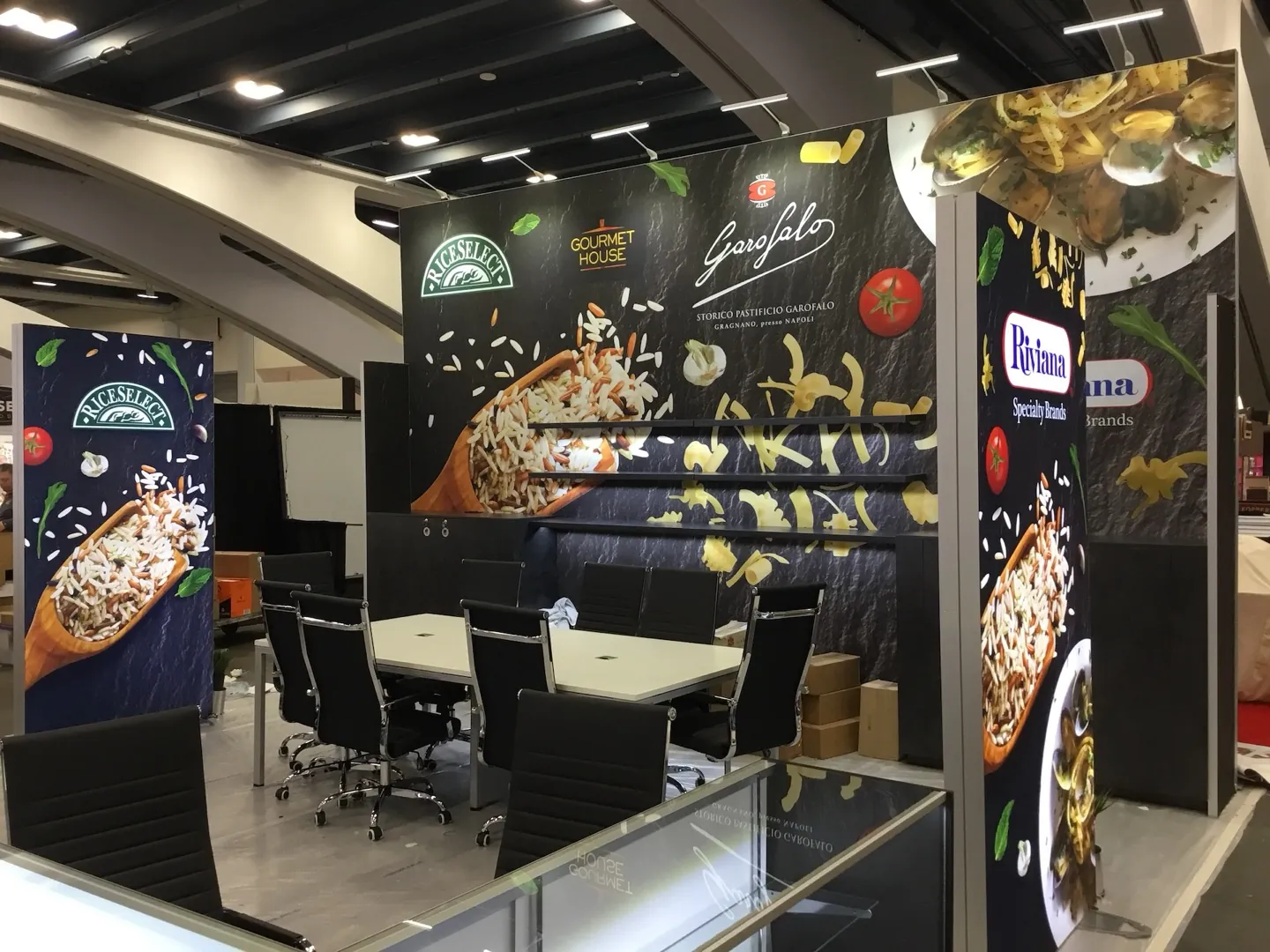 RiceSelect exhibit with warm timber architecture and product displays