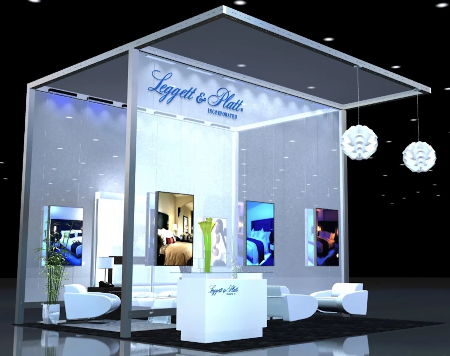 Leggett and Platt custom exhibit concept rendering